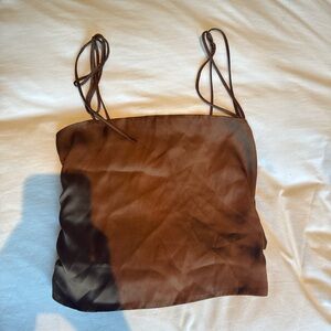 Brown silky urban outfitters top